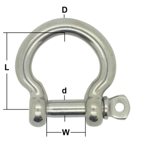 10mm Stainless Steel Commercial Bow Shackle