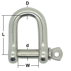 Stainless Steel Commercial Dee Shackles