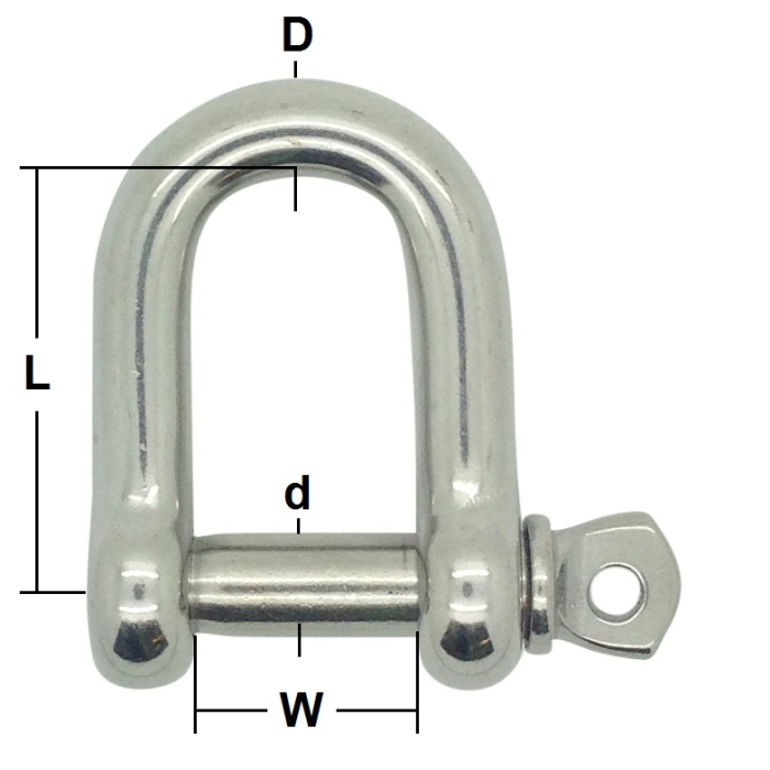 Stainless Steel Commercial Dee Shackles