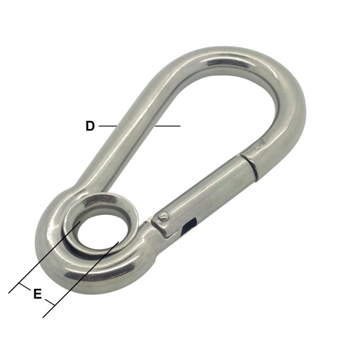 Stainless Steel Carbine Hooks with Eyelet