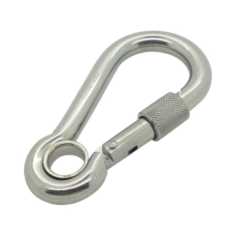 Stainless Steel Carbine Hooks with Eyelet & Screwgate