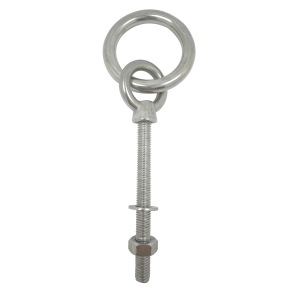 Stainless Steel Long Shank Ring Bolts (with Nut & Washer)