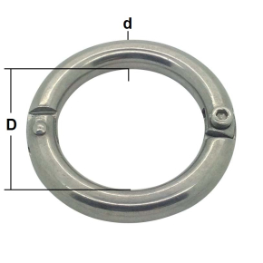 8mm Stainless Steel Lockable Split Ring