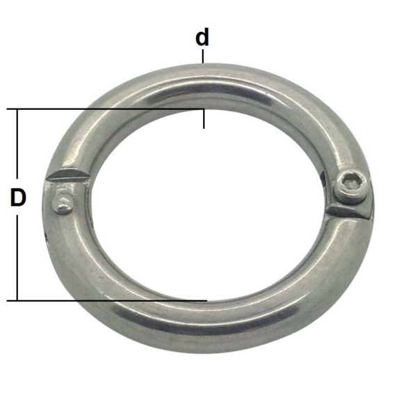 8mm Stainless Steel Lockable Split Ring