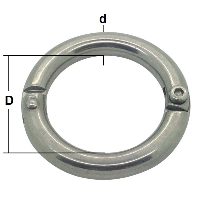 8mm Stainless Steel Lockable Split Ring