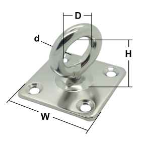 8mm Stainless Steel Swivel Eye Plate