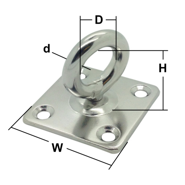 8mm Stainless Steel Swivel Eye Plate