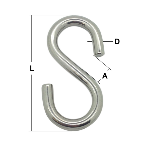 4mm Stainless Steel ‘S’ Hook