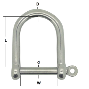 Stainless Steel Wide Jaw Dee Shackles