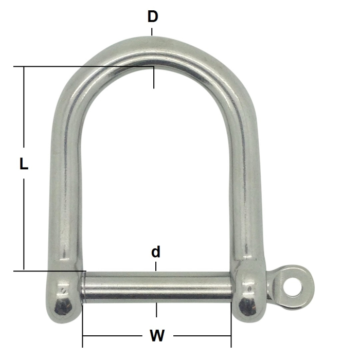 Stainless Steel Wide Jaw Dee Shackles
