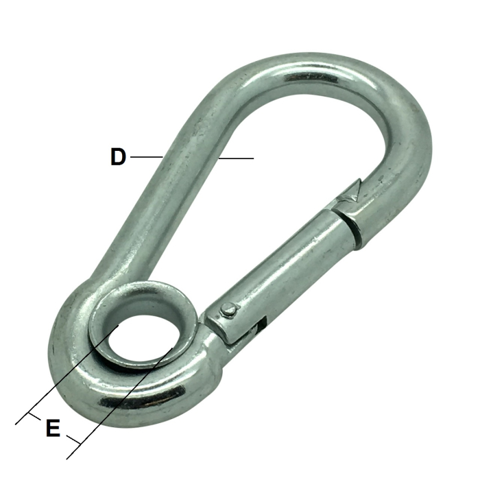 Zinc Plated Carbine Hooks with Eyelet