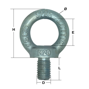 Zinc Plated Eye Bolts to DIN 580