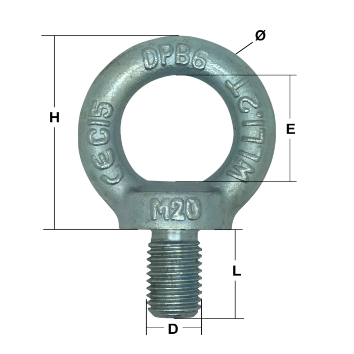 Zinc Plated Eye Bolts to DIN 580