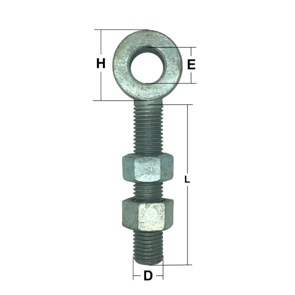 M12 x 150mm Zinc Plated Gate Eye Bolt