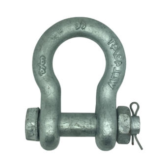Galvanised Alloy Steel U.S. Fed. Spec. RR-C-271 Safety Pin Bow Shackles