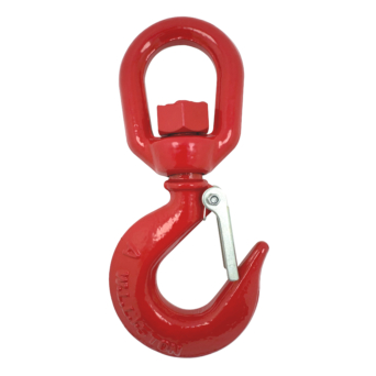 Red Painted Alloy Steel Swivel Hooks with Safety Catch