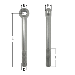 M8 x 100mm Stainless Steel Eye Bolt to DIN 444