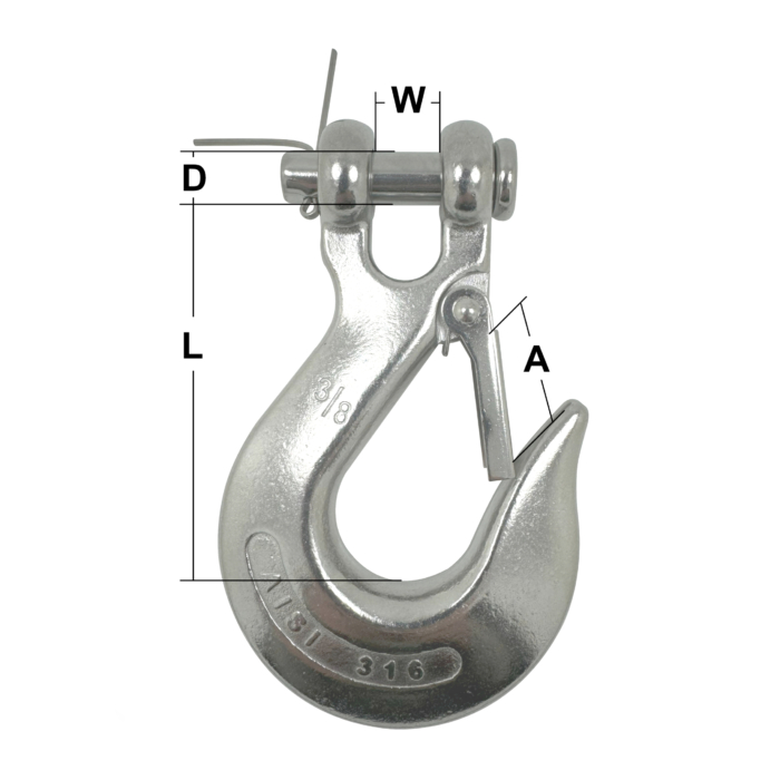Stainless Steel Clevis Sling Hooks with Safety Catch