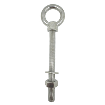 Stainless Steel Long Shank Eye Bolts (with Nut & Washer)