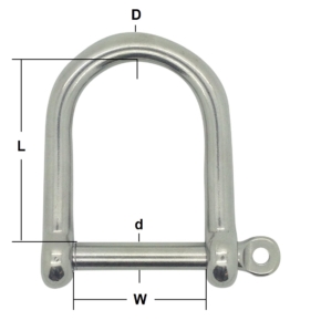 Stainless Steel Wide Jaw Dee Shackles