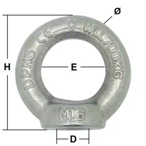 Stainless Steel Load Rated Eye Nuts – Generally to DIN 582